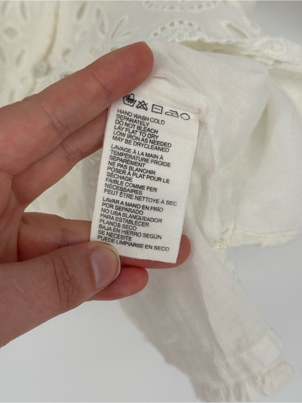 Cleobella Kate Blouse Small White Eyelet Puff Sleeve - Picture 9 of 10